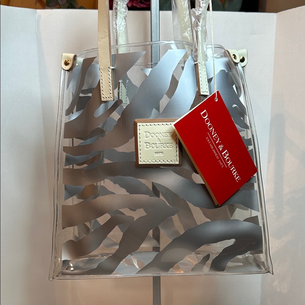 NWT Dooney & Bourke Y2K Zebra Stripe Transparent Tote